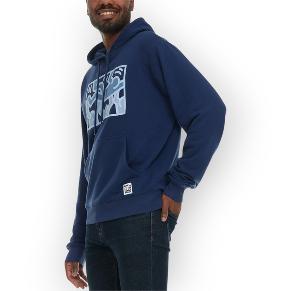 NEW Large Keith Haring Art UNTITLED 1987 DANCE Hoodie Navy - Picture 9 of 14